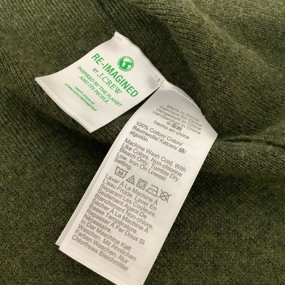 J.Crew Green Cotton Long Open Cardigan Sweater XL (C020) - Picture 7 of 13